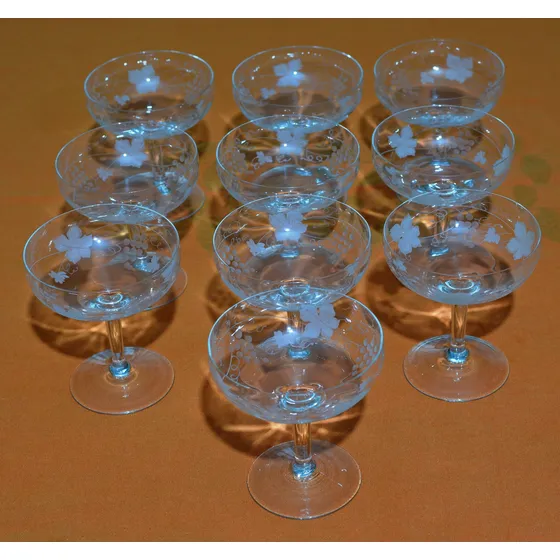 Juego (10) De Copas Cristal Bavaria (11cm X 10cm)
