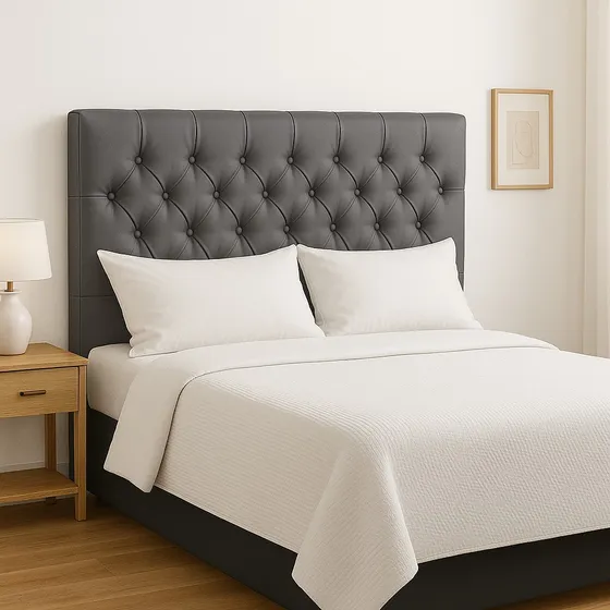 Cabeceira Cama Estofada Casal 140cm Com Pés E Kit Fixação