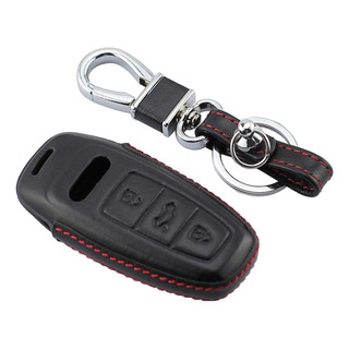 Funda De Cuero Genuino Para Llavero Audi Negro Funda De Cuero Genuino Para Llavero Audi Negro