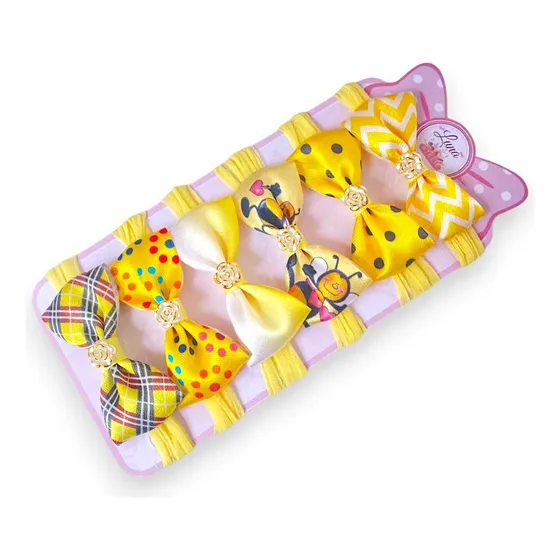 Kit 6 Lacinhos De Bebê Cabelo Tiarinhas Ama + Brinde 9328