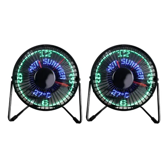 Solustre Mini Ventilador Temperatura Led Para Oficina Casa