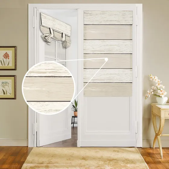 Cortinas De Puerta De Madera Rústica Color Blanco Pequeñas