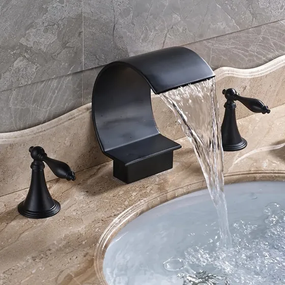 Higoh Grifo Mezclador Lavabo Bronce Aceitado 3 Pieza Agua B