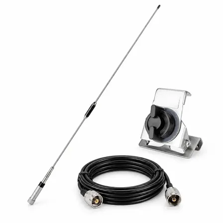 Kit Antena QYT 7900D VHF UHF + Base K33 + Cable 3 Metros Para Radio Móvil Vehicular