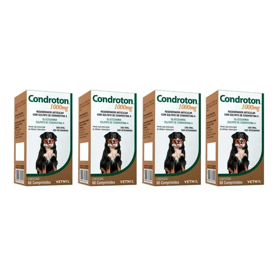 Condroton 1000mg 60 Comprimidos - Vetnil - 4 Unidades