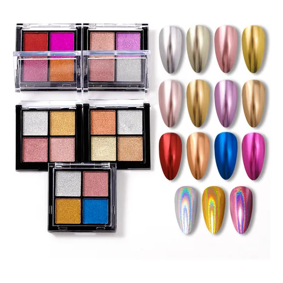 Paleta Efecto Espejo Pigmento - Manicure - Uñas Color Tono 8