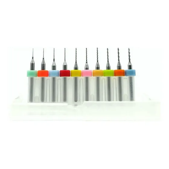Mini Mechas Tungsteno Para Placas Pcb 0,3-1,2mm Kit 10unids