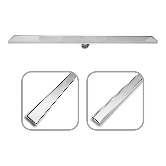 Ralo Linear Inox 5x80 Cola Piso Cega Oculto Sifonado Branco