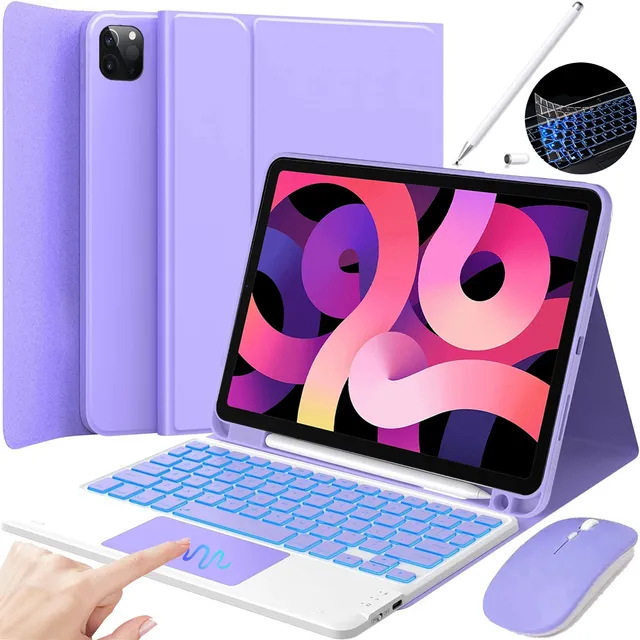 Funda C/teclado Mouse+lapiz Para iPad Pro11 Air 4/5 10.9'' Ñ
