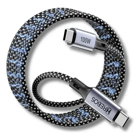 Cabo Carregador Tipo C 100w Magnético Turbo 1 Metro Usb-c Preto