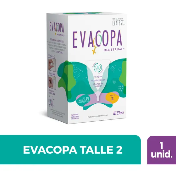 Evacopa Copa Copita Menstrual Reutilizable Ecológica+bolsita Color Talle 2