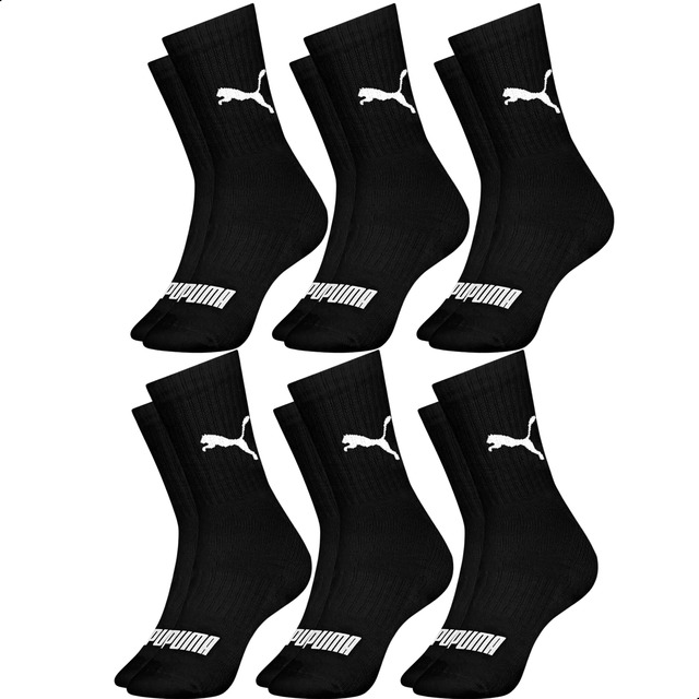 6 Pares Meias Puma Cano Médio Alto Academia Algodão Original 6 Pares Meias Puma Cano Médio Alto Academia Algodão Original