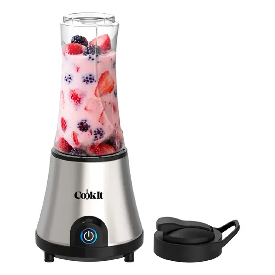 Cookit Licuadora Personal Cpb06 500w Vaso Tritan 600ml Acero Plateado