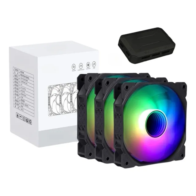 Kit Gamer Sama Imb Negro 3 Fanes Argb Pc Con Hub Controlador