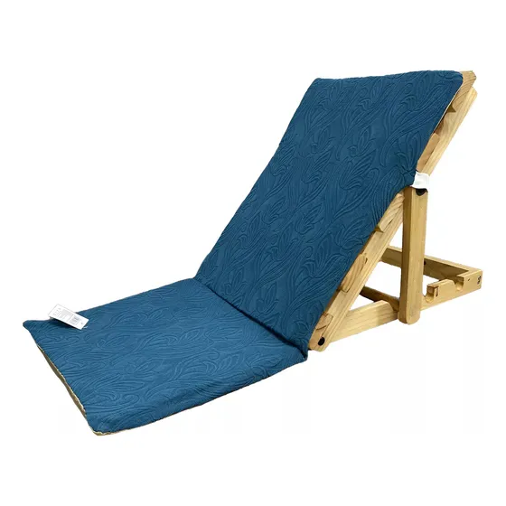 Reposera Madera Respaldo Playa Ajustable Cojin Xl
