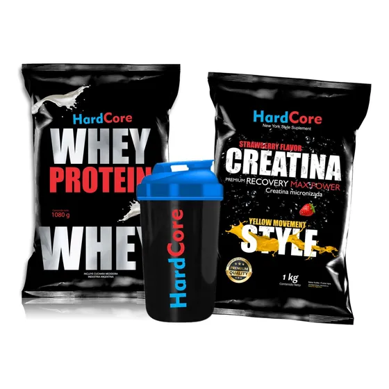 1 Kg De Proteína + Creatina Saborizada 1 Kg + Vaso