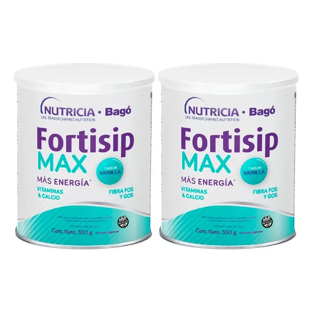 Fortisip Suplemento Max Vainilla Lata 350gr Pack X2un
