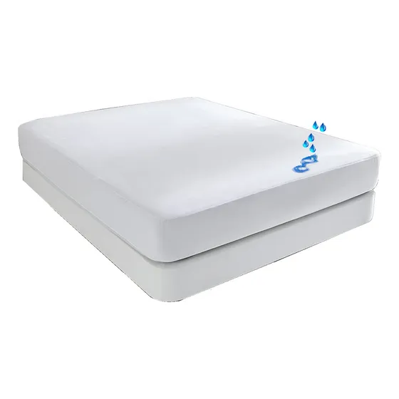 Forro protector plástico antifluidos cremallera semi doble color blanco Decoco