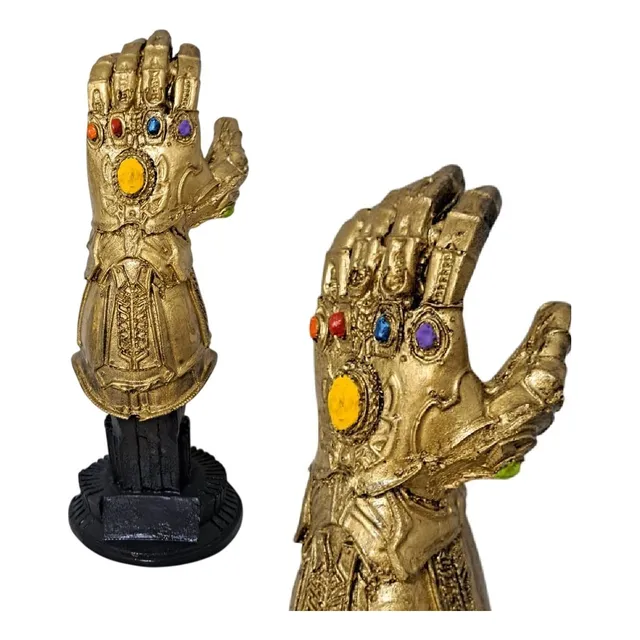 Boneco Estátua Action Figure Manopla Thanos Marvel Resina