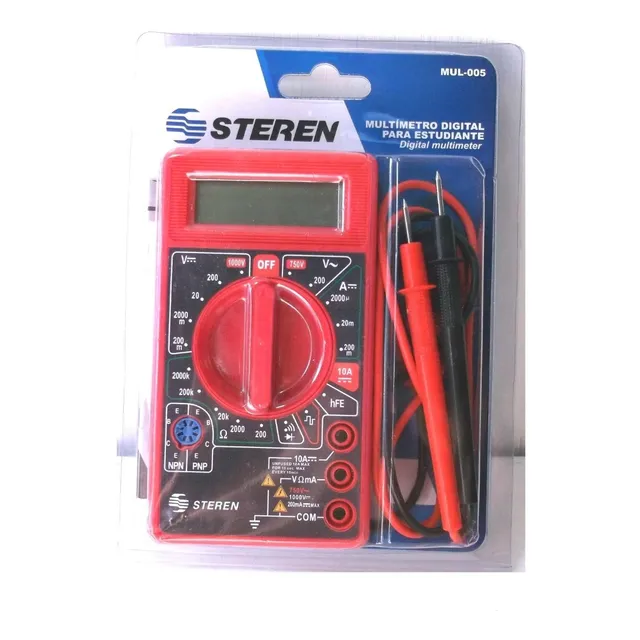 Multimetro Digital Escolar Mide Volts Ohms Corriente Steren