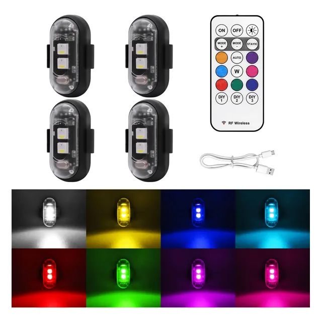 Luces Estroboscópicas Led Inalámbricas Control Remoto 8 Colo
