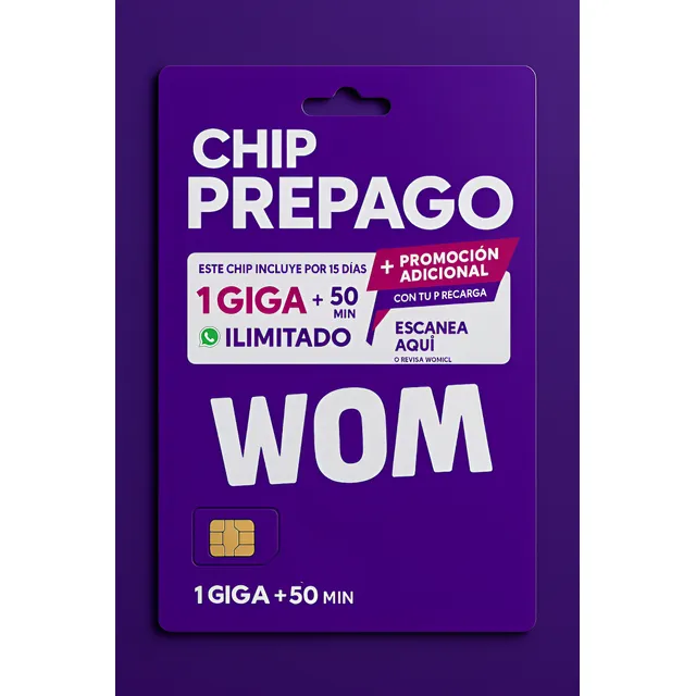 Chips Wom Prepago Pack 100 Unidades