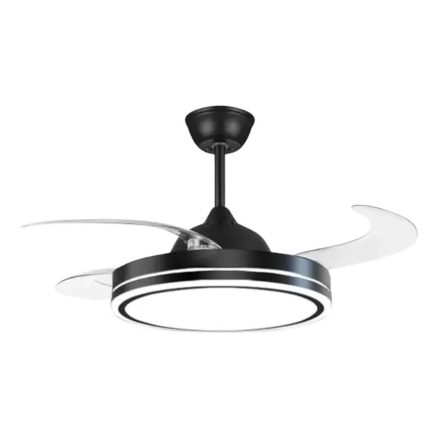 Ventilador De Techo Luz Cálida Fría Retráctil Con Control