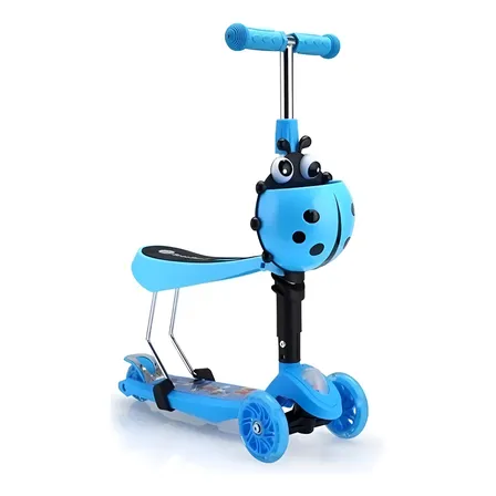 Scooter Monopatin 5 En 1 Ajustable Chinita / Color Celeste