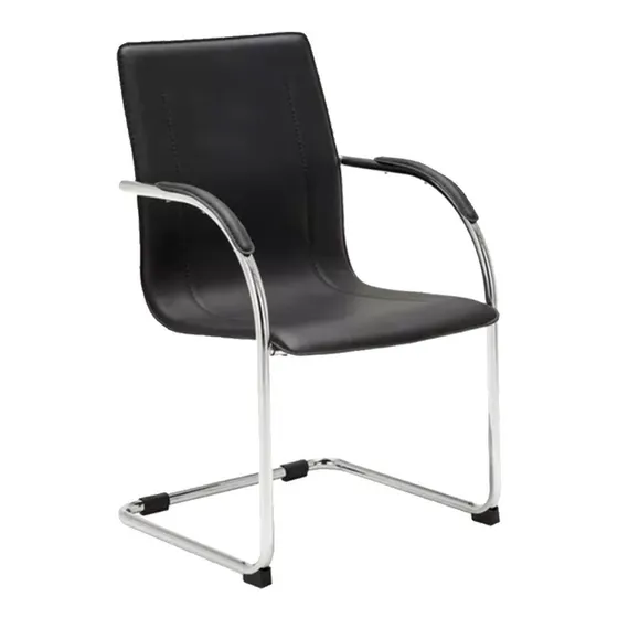 Silla de escritorio Newmo Urmia negra con tapizado de cuero sintético