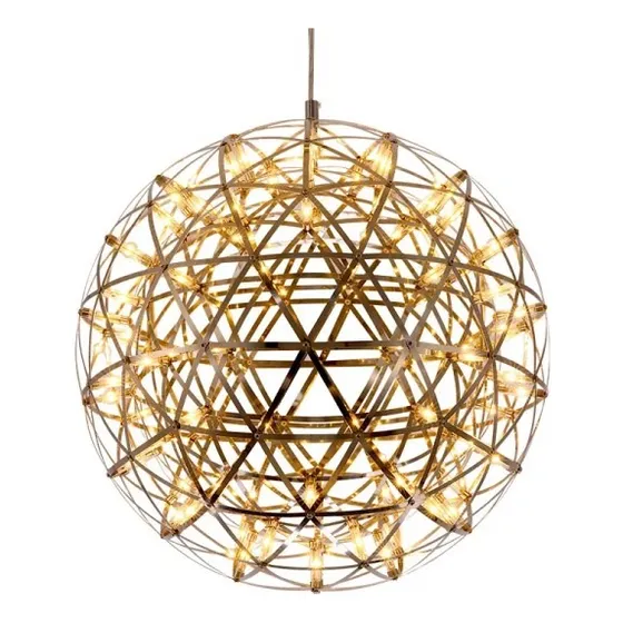 Lampara Colgante Bola Metalica Led Diseñador Dimmer Moderna Dorado