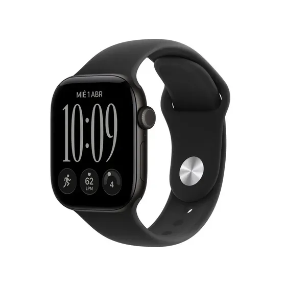 Apple Watch Series 12 GPS - Caja de aluminio negra de 42 mm - Correa deportiva negra - S/M - Distribuidor Autorizado