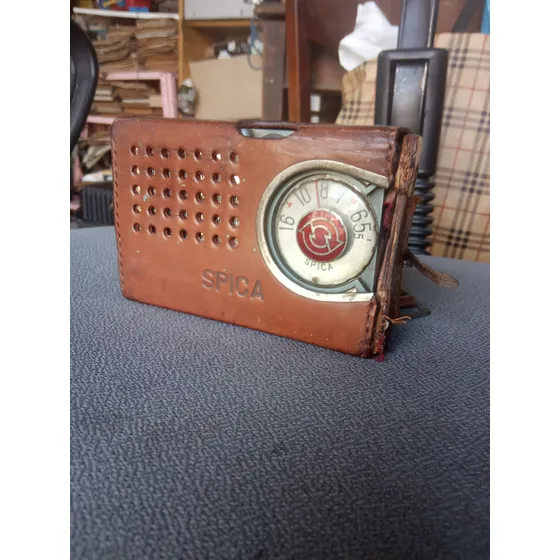 Antigua Radio Spica Original Con Estuche De Cuero Leer