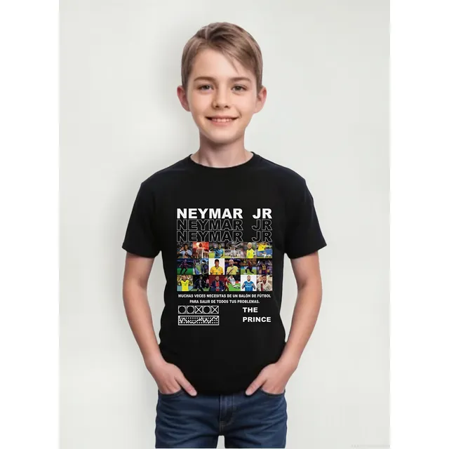 Remera Negra Para Niños De Neymar Jr