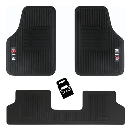 Kit Jogo Tapete Automotivo Borracha Fiat 5 Pç + Lixeira 3 Peças Palio 1996 A 2011