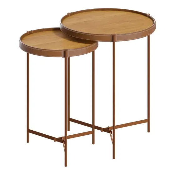 Conjunto Mesa Lateral Aqua Imcal Nature Cobre Redonda