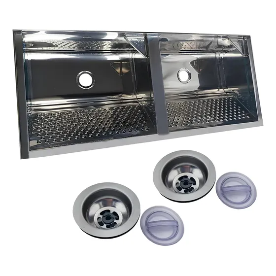 Tanque Duplo Inox Polido 92l Com Vávula 122x51 Pianox 
