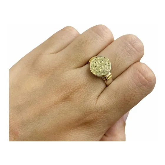 Anillo Mujer Plata Oro San Benito Regalo