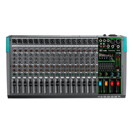 Mesa De Som 16 Canais Depusheng Mg16 Mixer Efeito De 256dsp