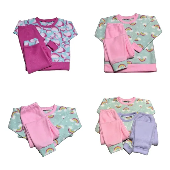 Kit 3 Pijamas De Frio Inverno Infantil Soft Meninas/meninos