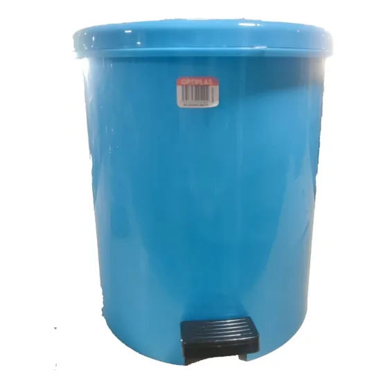Papelera De Pedal Redonda 15 Lts Optiplas                   