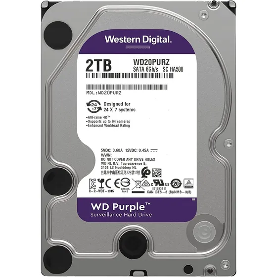 Disco Duro Western Digital Wd 2tb Purple Sata 3.5 Dvr Pc