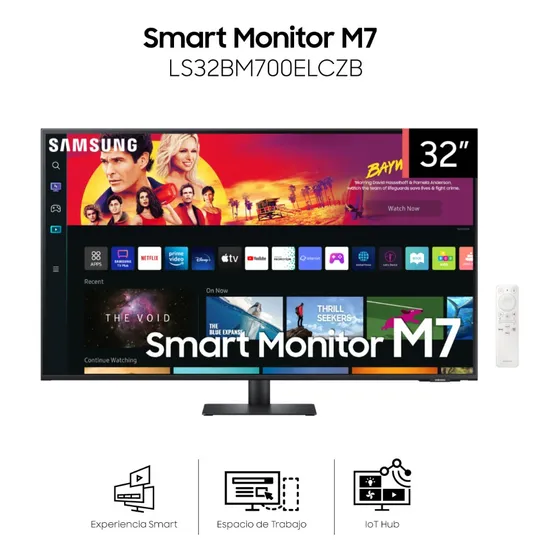 Monitor Led 4k 32 Samsung Ls32bm700ulczb Gamer M7b Color Negro