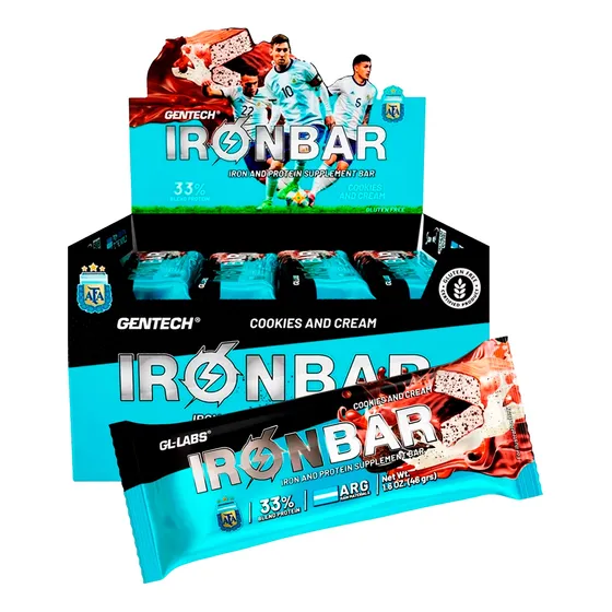 Iron Bar 46g Gentech Barra Proteinas Energetica Gluten Free 