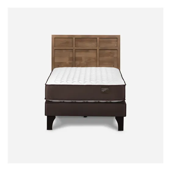 Cama Ergo T New 1 Plaza 90x200 Cm + Respaldo Robin Tostado Color Café
