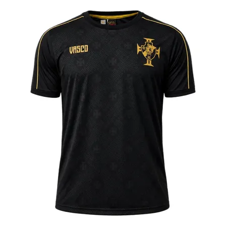 Camisa Masculina Vasco Da Gama Preto E Dourado Licenciado