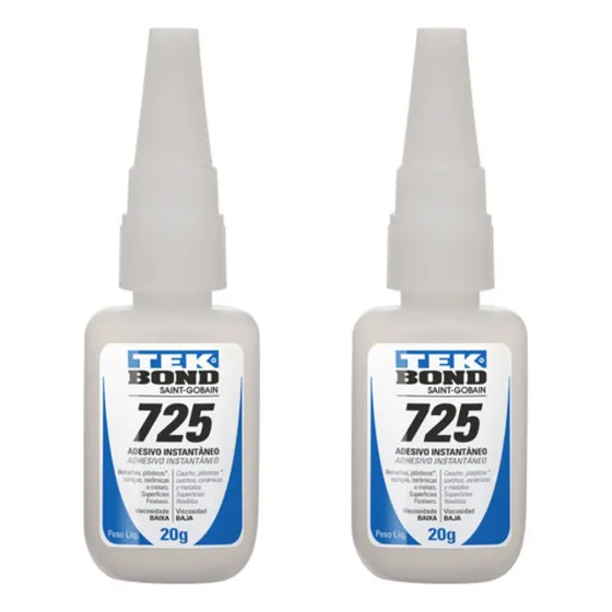 Cola Adesivo Instantânea Tekbond 725 20g Multiuso 2 Unidades