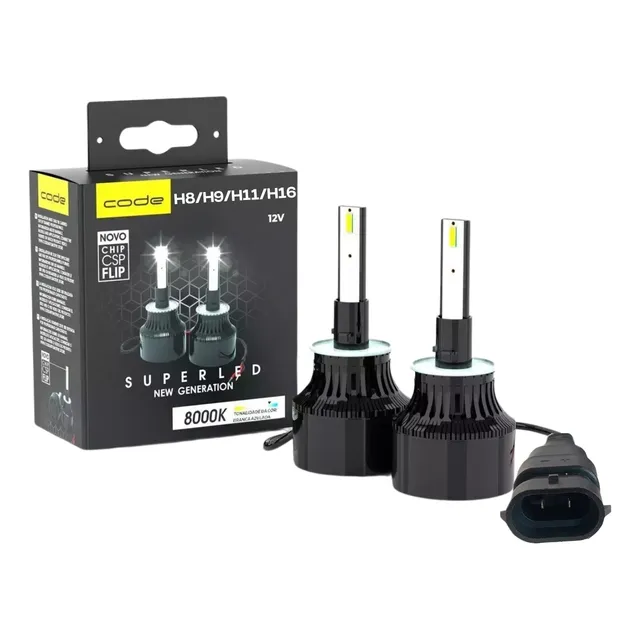 Kit Super Led Techone 8000k 12v H1 H3 H4 H7 H8 H11 H16 Hb4