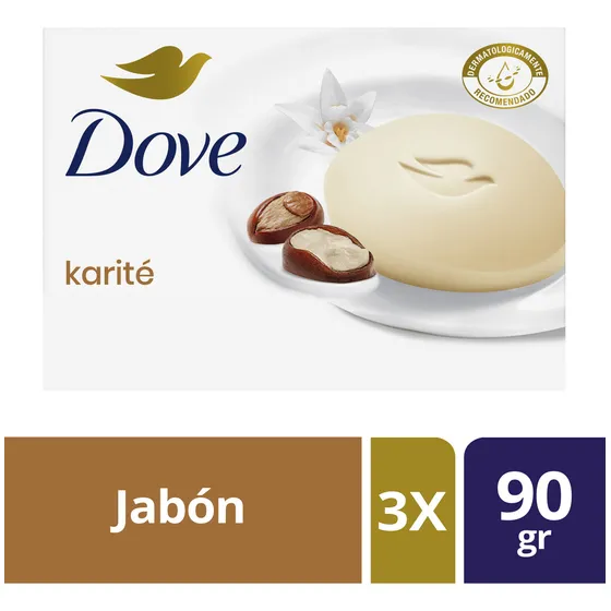 Dove Jabón barra karite y vainilla 3unid. de 90gr