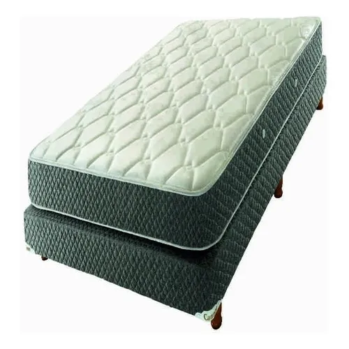 Sommier Y Colchon Cannon Doral Plaza Y Media 90x190 Jackard Color Gris Claro Combinado Con Gris Oscuro