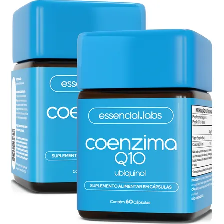 02 Potes Da Coenzima Q10 Ubiquinol 100mg Por Cápsula - 60 Cápsulas - Fórmula Concentrada Com Matéria-prima Importada
